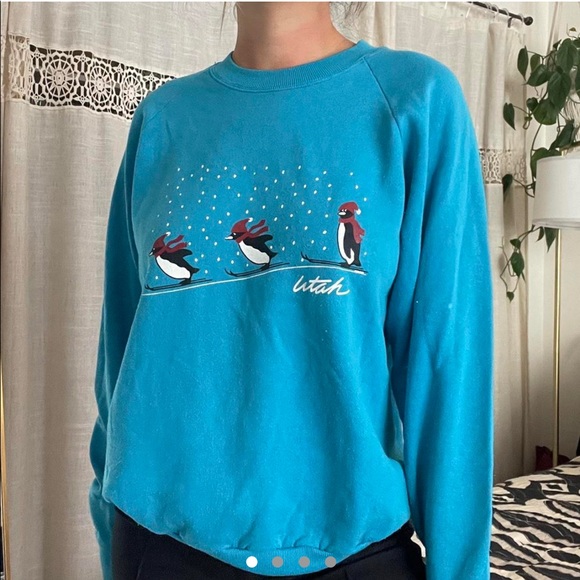 Russell Athletic Tops - VINTAGE WINTER PENGUIN UTAH CREWNECK SWEATSHIRT